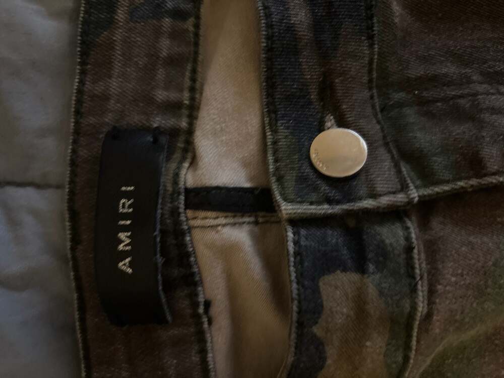 Amiri Camouflage Patchwork Distressed Skinny Jeans - image 2